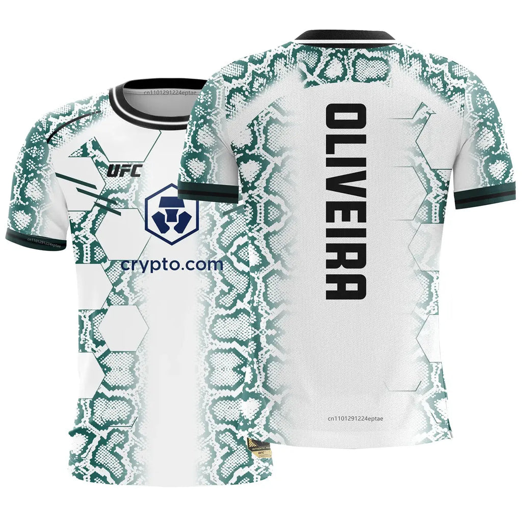 UFC MMA Oliveira T-shirts Brazilian Mixed Martial Artist Men's Fight Night Champion Jersey Summer Male GYM Breathable Tees Tops UFC Fight Night Store