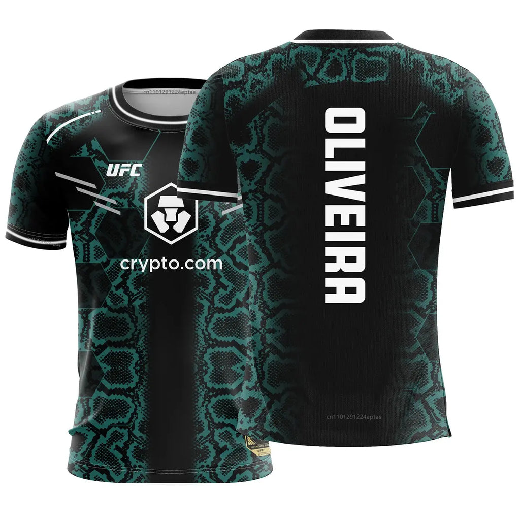 UFC MMA Oliveira T-shirts Brazilian Mixed Martial Artist Men's Fight Night Champion Jersey Summer Male GYM Breathable Tees Tops UFC Fight Night Store